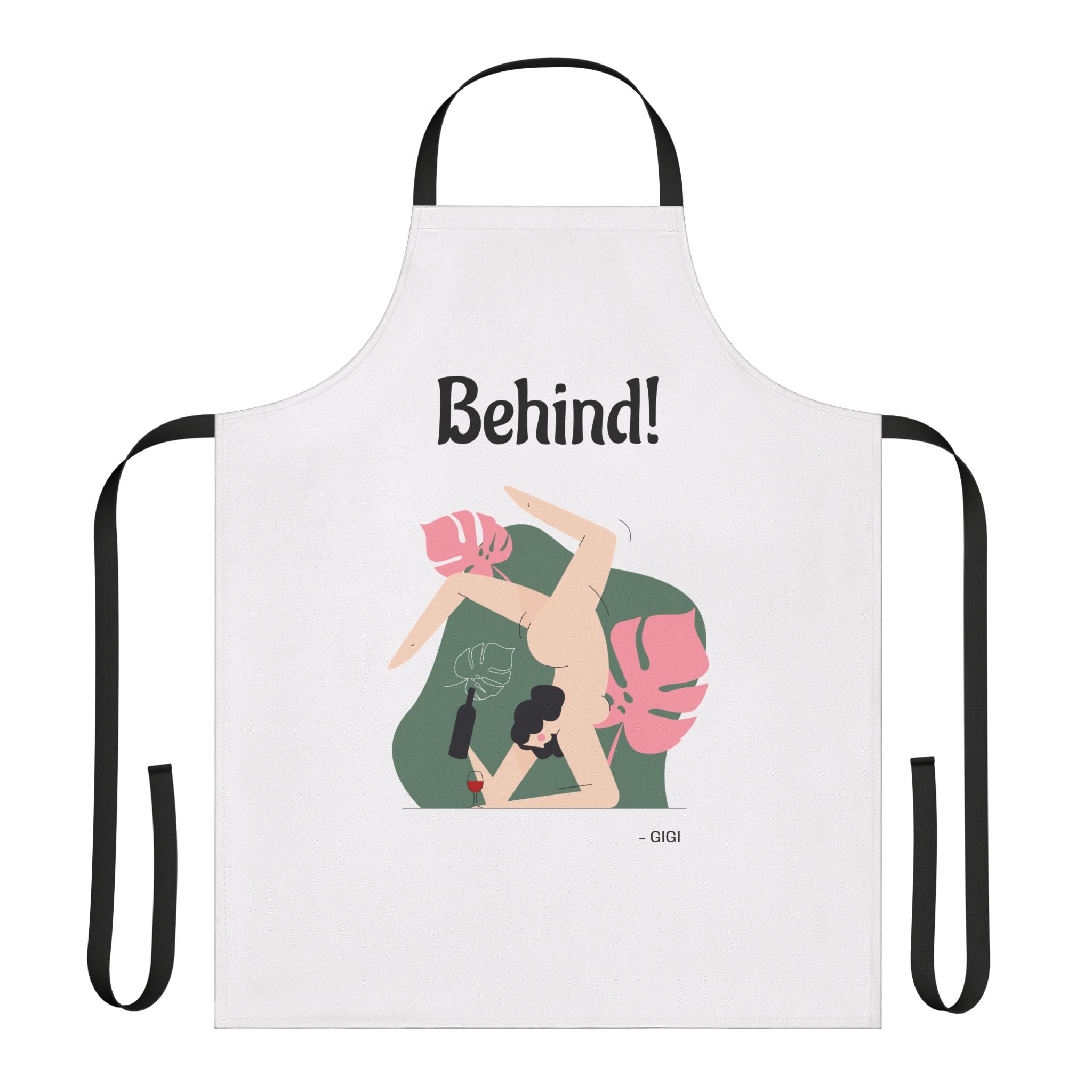 Behind! Apron — Funny Couple Wrestling Kitchen Apron