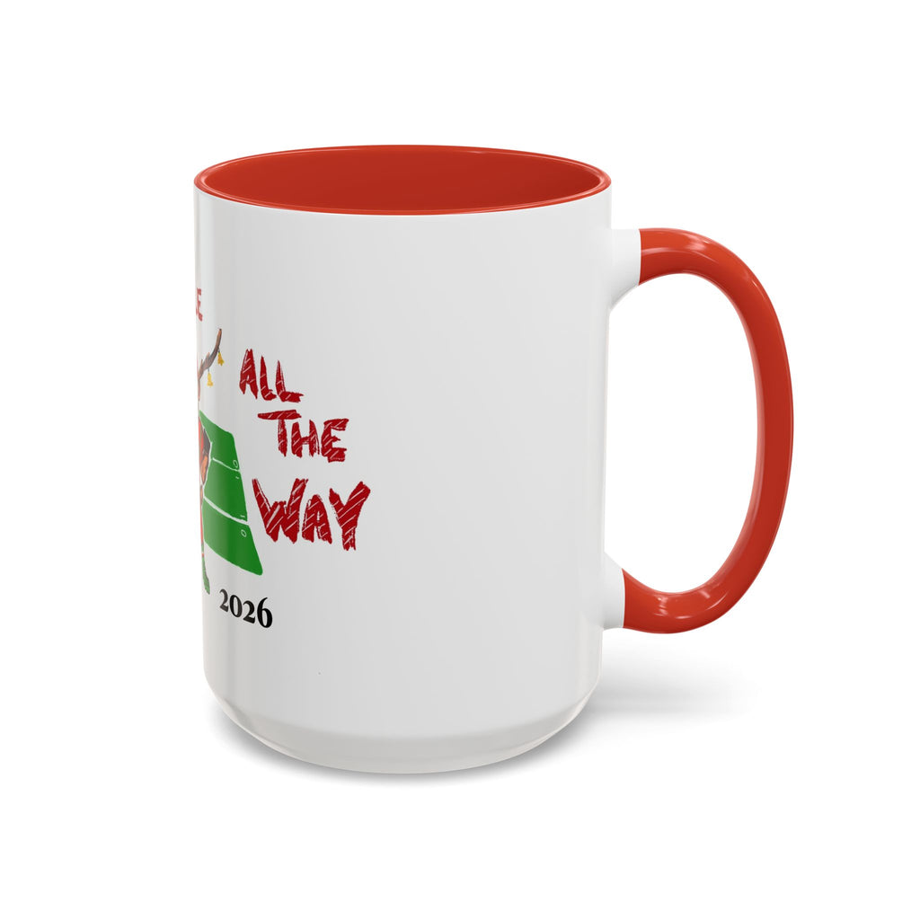 Christmas Football Mug - "Jingle All The Way" Holiday Coffee Cup, designed by GIGI