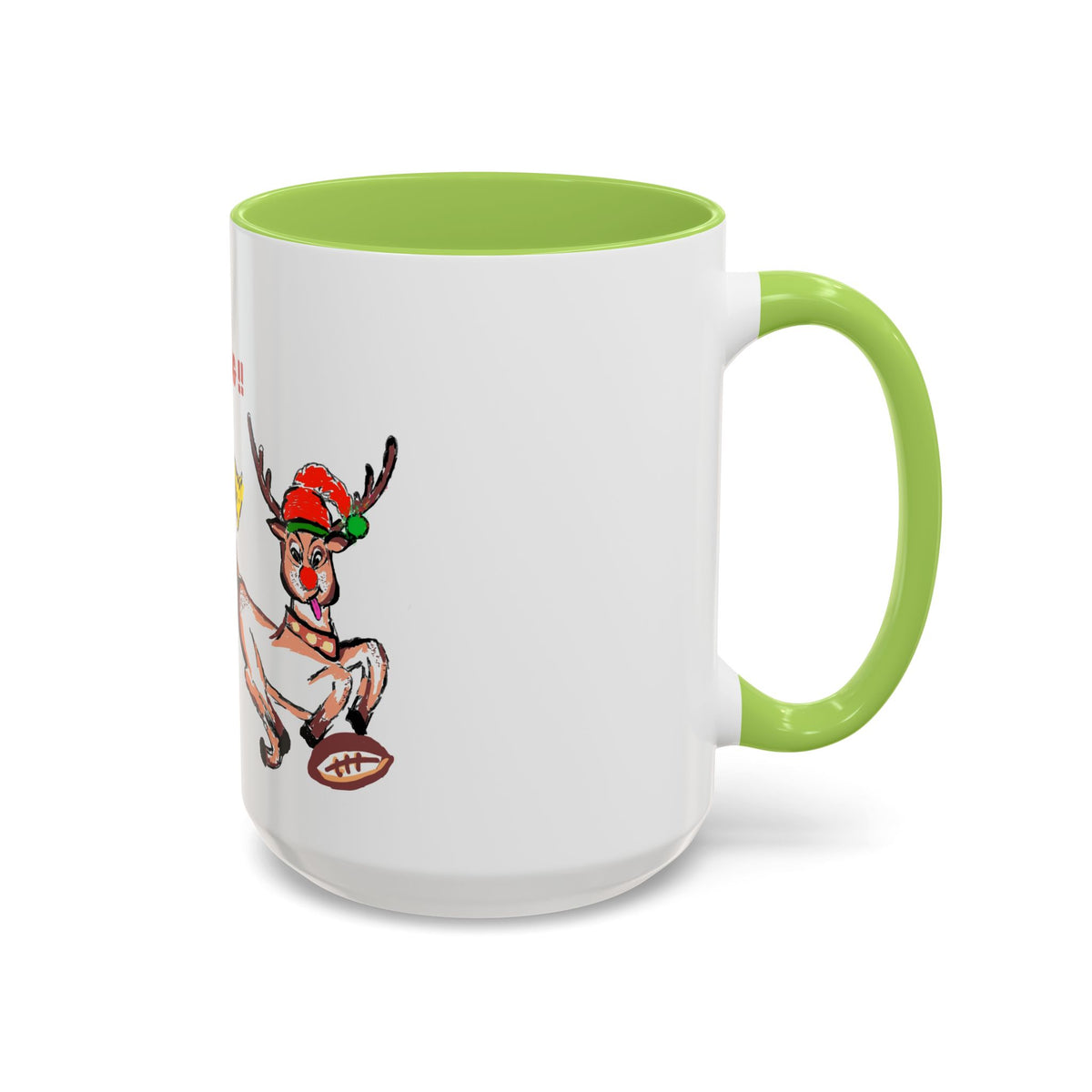 Foul Taunting!! Christmas Elf vs Reindeer Coffee Mug, designed by GIGI, (11/15 oz)