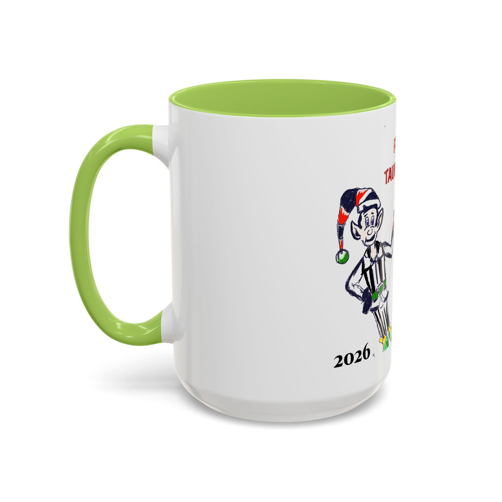 Foul Taunting!! Christmas Elf vs Reindeer Coffee Mug, designed by GIGI, (11/15 oz)