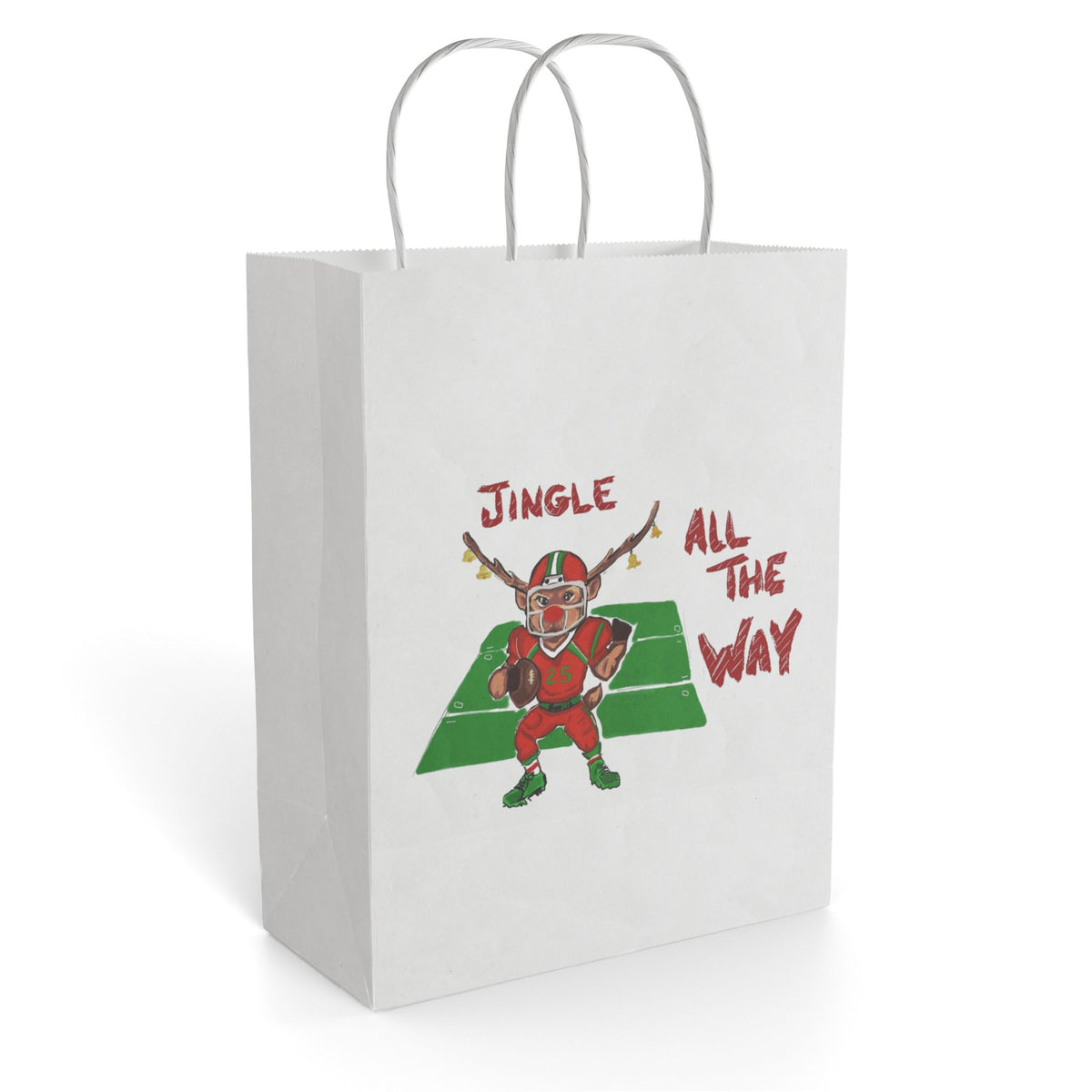 Jingle All the Way Football Gift Bag — Holiday Sports Gift Bag Exclusively by GIGI