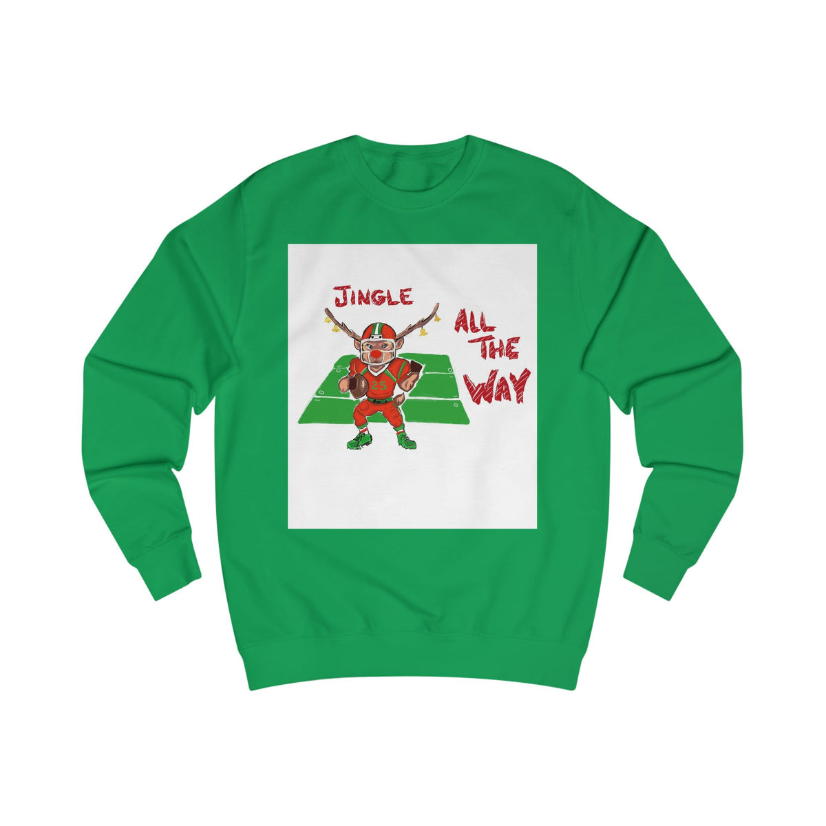 Christmas Reindeer Sweatshirt - "Jingle All The Way" Holiday Sweater, designed by GIGI