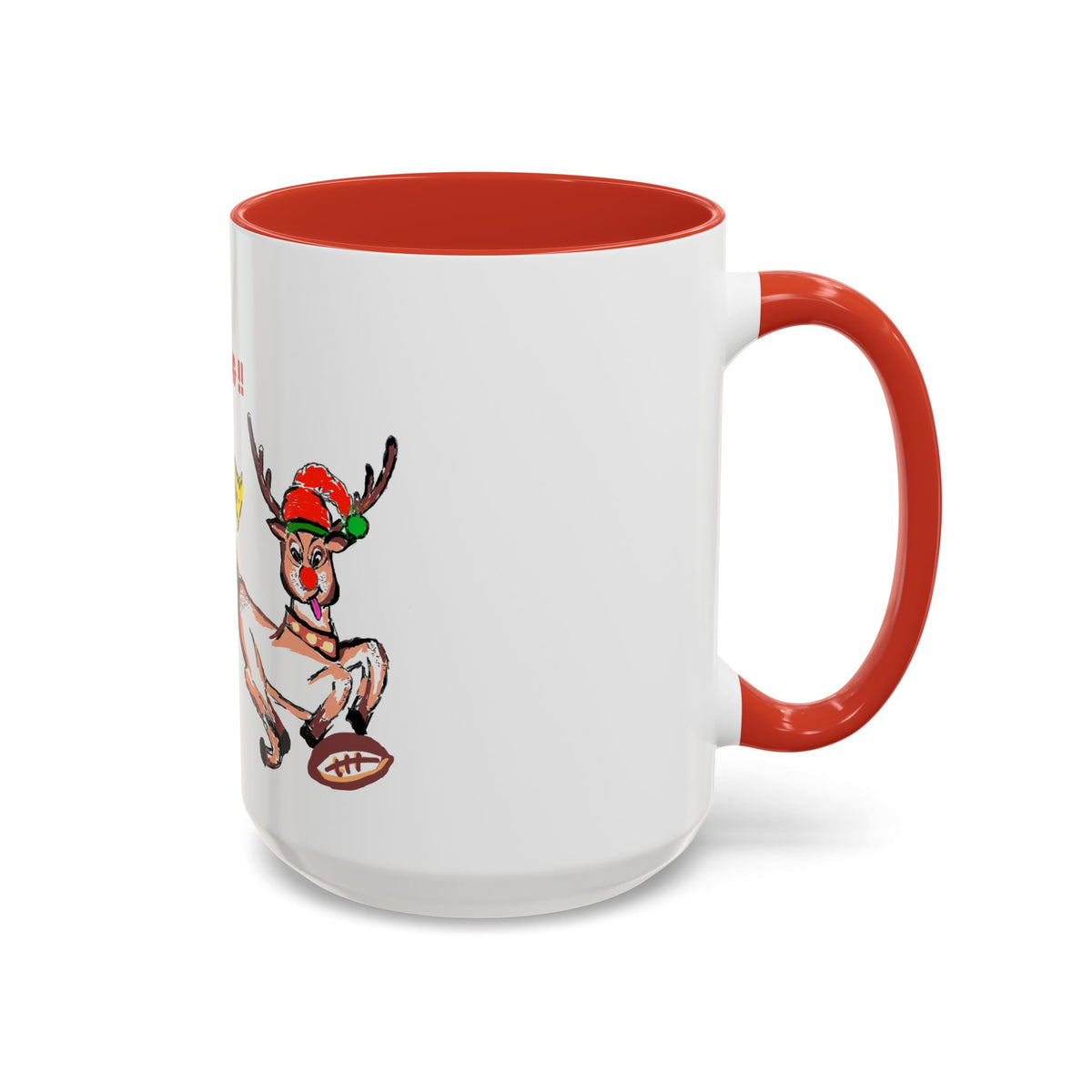 Foul Taunting!! Christmas Elf vs Reindeer Coffee Mug, designed by GIGI, (11/15 oz)