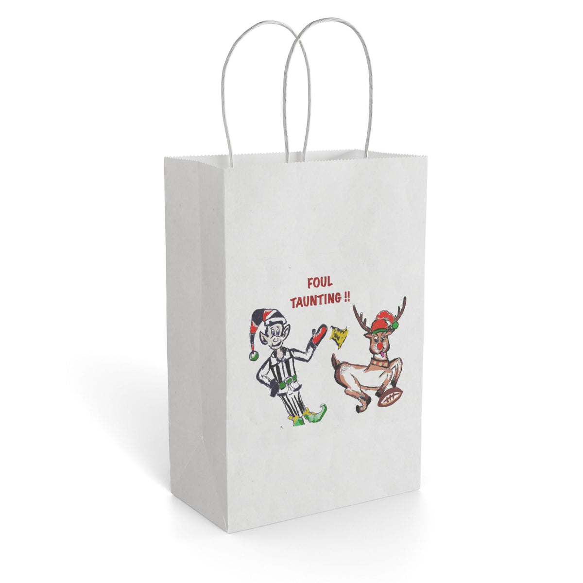 Custom Holiday Paper Gift Bag, "Foul, Taunting", designed by GIGI