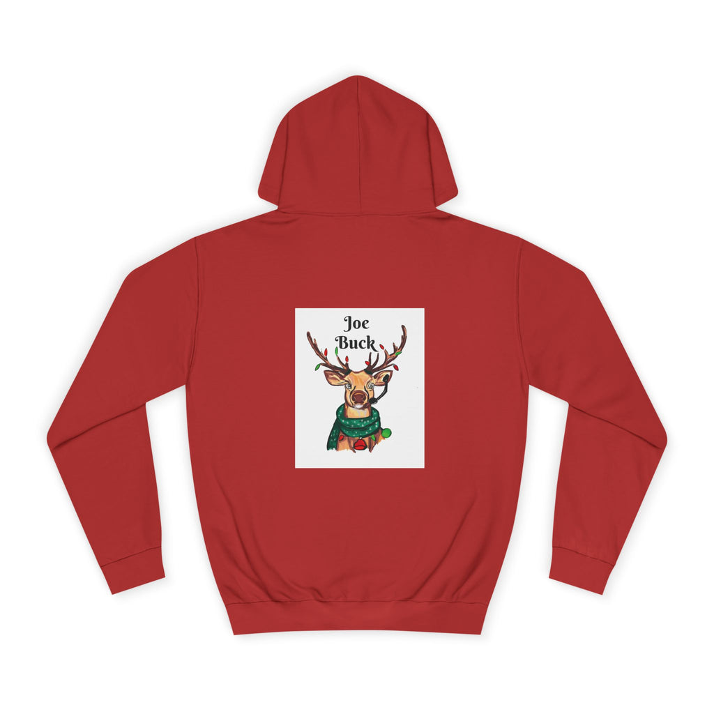 Reindeer Graphic Hoodie — "Joe Buck" Christmas Deer Holiday Sweatshirt, designed by GIGI