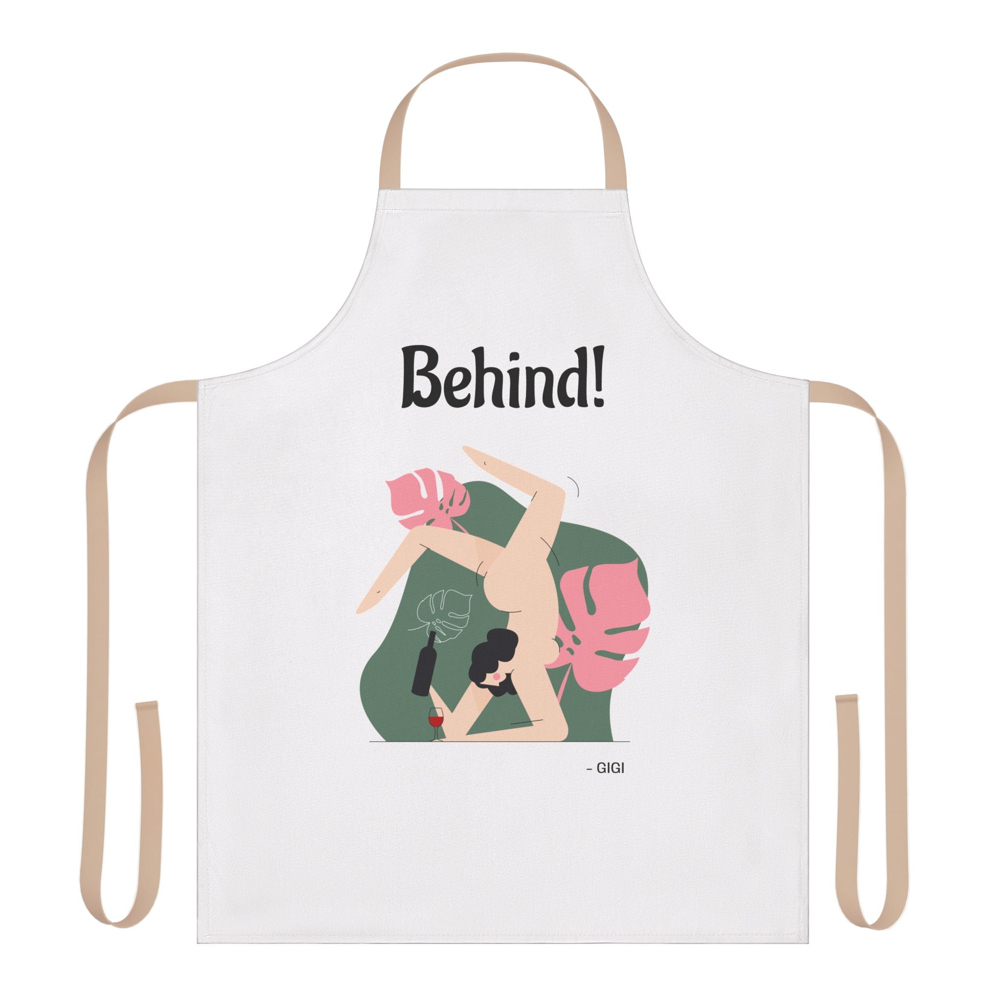 Behind! Apron — Funny Couple Wrestling Kitchen Apron