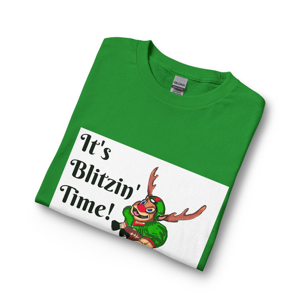It's Blitzin' Time! Football Reindeer Long Sleeve Tee, designed by GIGI