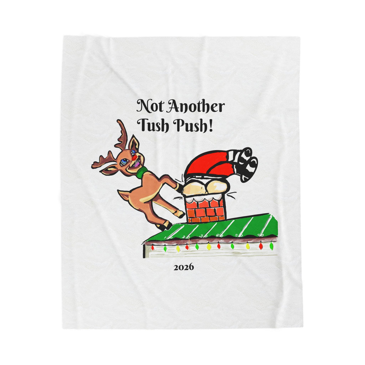 Not Another Tush Push! Velveteen Holiday Throw Blanket (2026) by GIGI