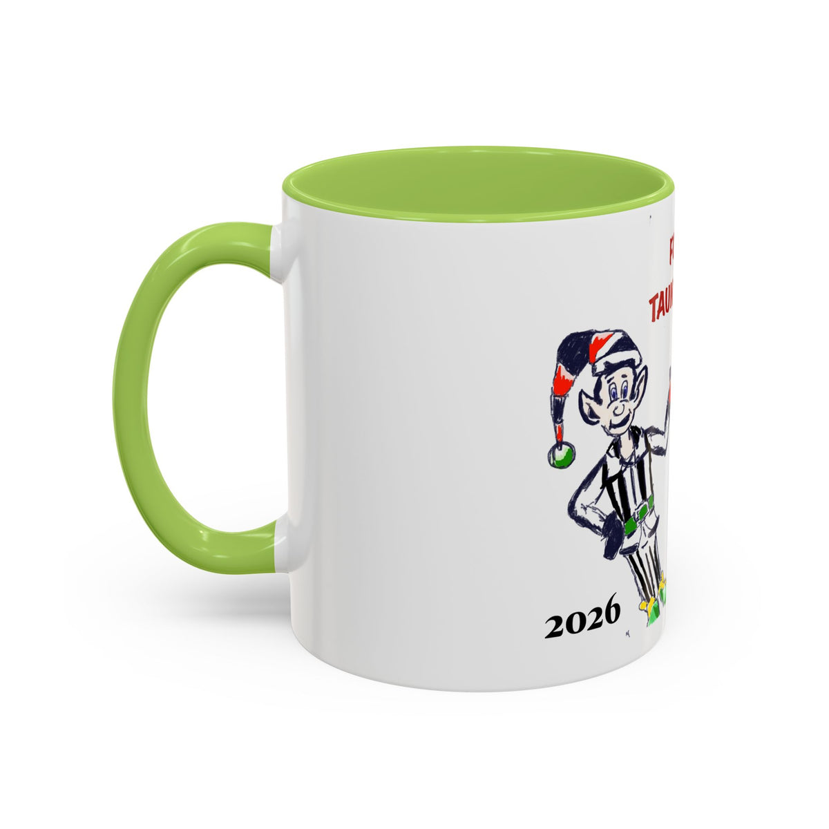 Foul Taunting!! Christmas Elf vs Reindeer Coffee Mug, designed by GIGI, (11/15 oz)