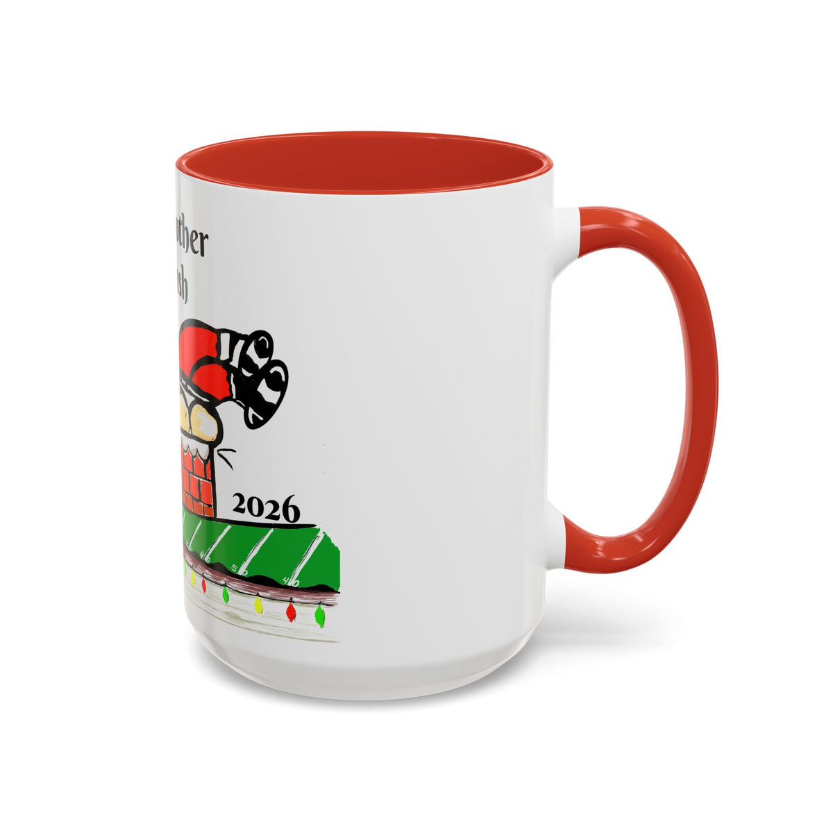 Holiday Coffee Mug — "Not Another Tush Push" Reindeer Chimney Christmas Mug (11/15 oz), designed by GIGI