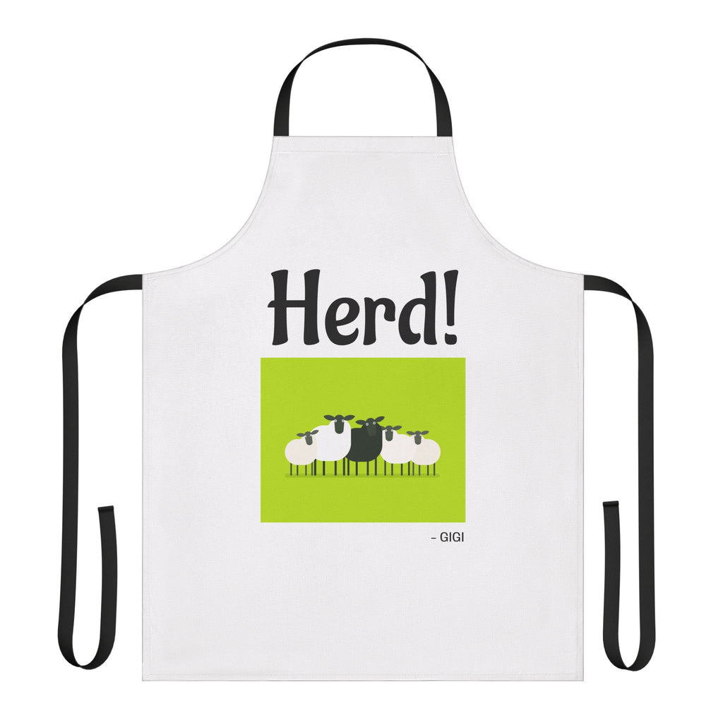 Herd! Sheep Graphic Apron - Funny Farm Cooking Apron, Great for BBQs & Gifts
