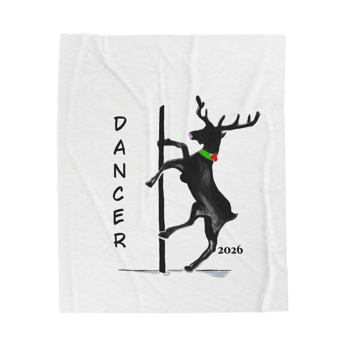 "Dancer" Reindeer 2026 Velveteen Plush Blanket Designed by GIGI