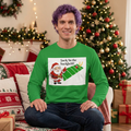 Christmas Football Long Sleeve Shirt - "Sack 'In the backfield!" Santa Graphic, designed by GIGI
