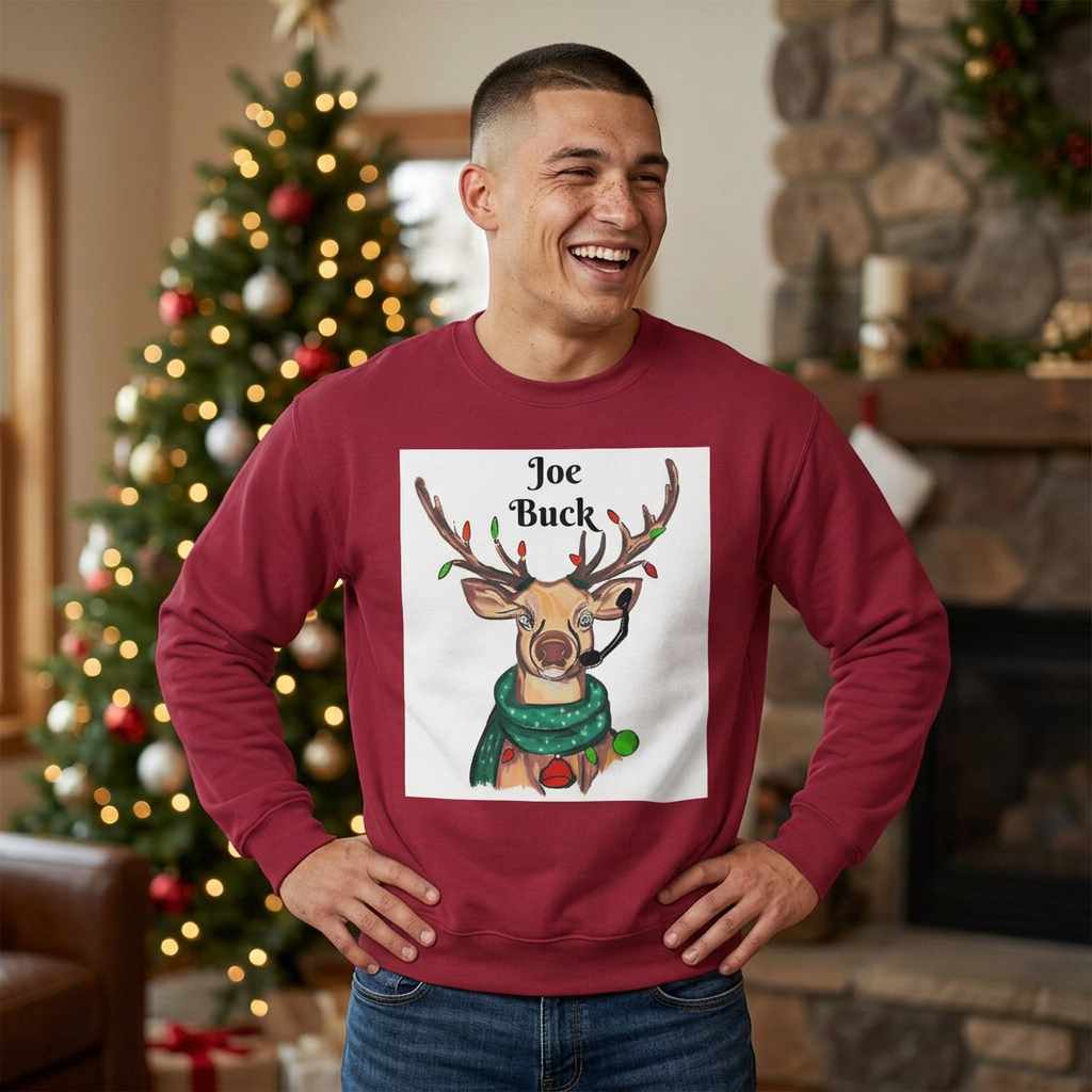 "Joe" Buck Reindeer Christmas Sweatshirt - Exclusively designed by GIGI