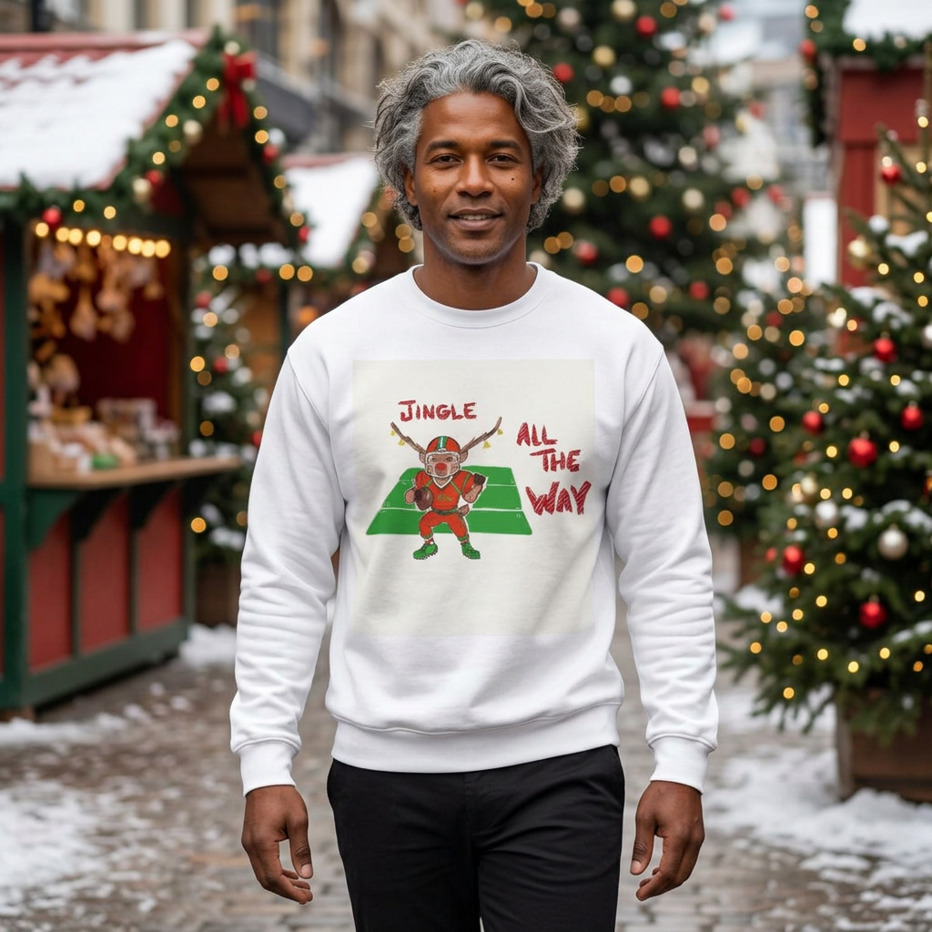 Christmas Reindeer Sweatshirt - "Jingle All The Way" Holiday Sweater, designed by GIGI