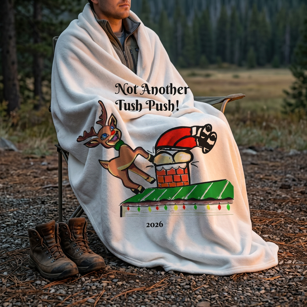 Not Another Tush Push! Velveteen Holiday Throw Blanket (2026) by GIGI