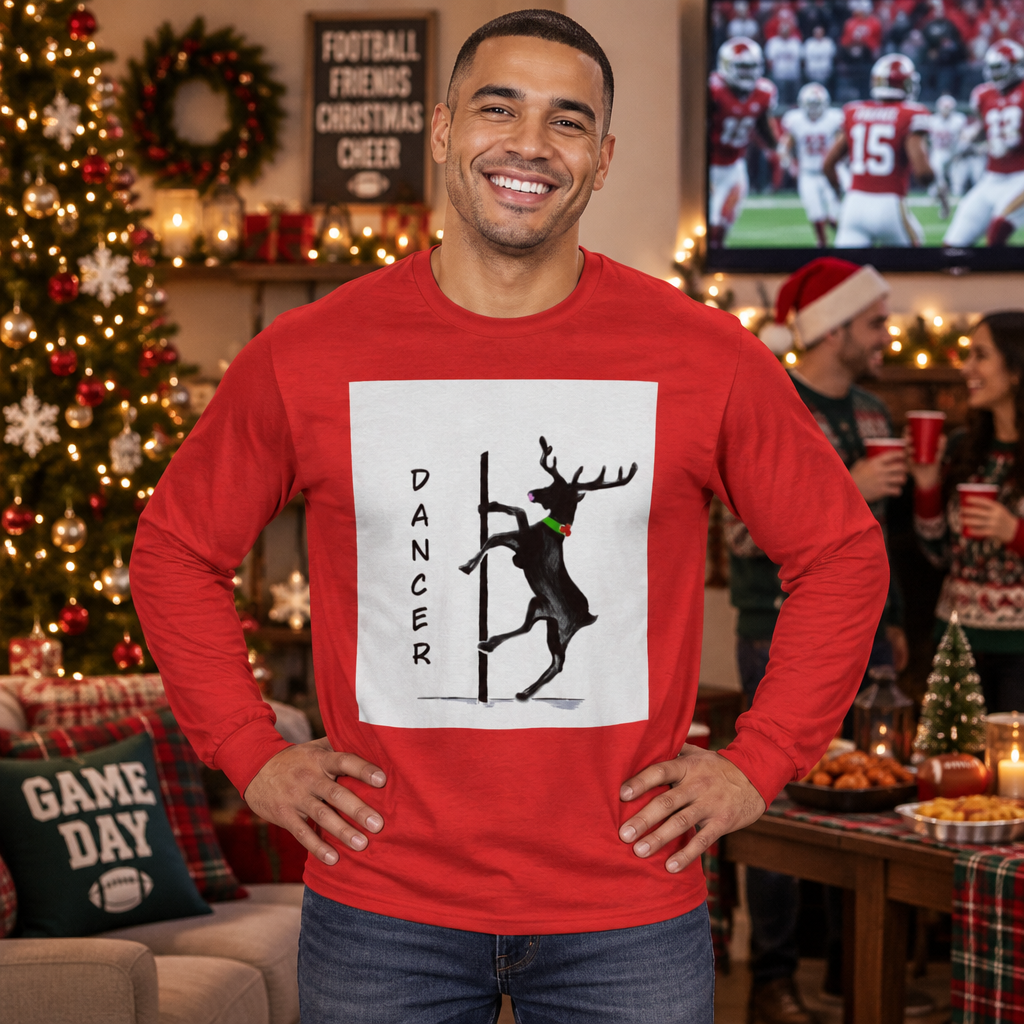 Exotic Pole "Dancer" the Reindeer Long Sleeve Tee - Designed by GIGI