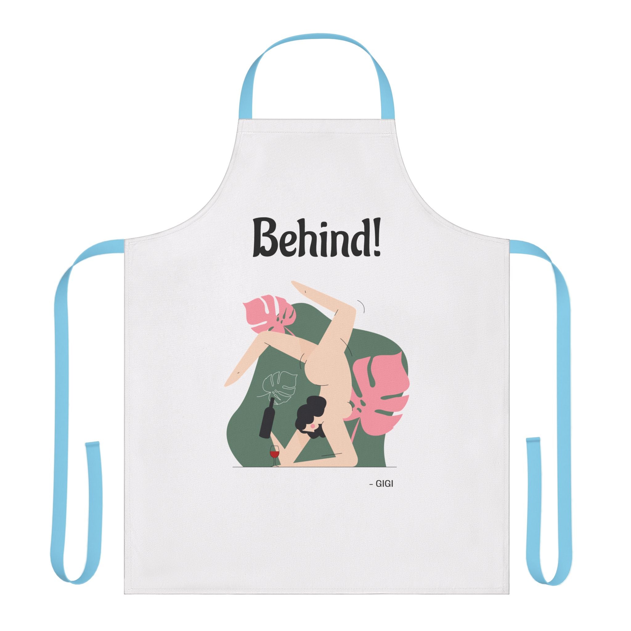 Behind! Apron — Funny Couple Wrestling Kitchen Apron