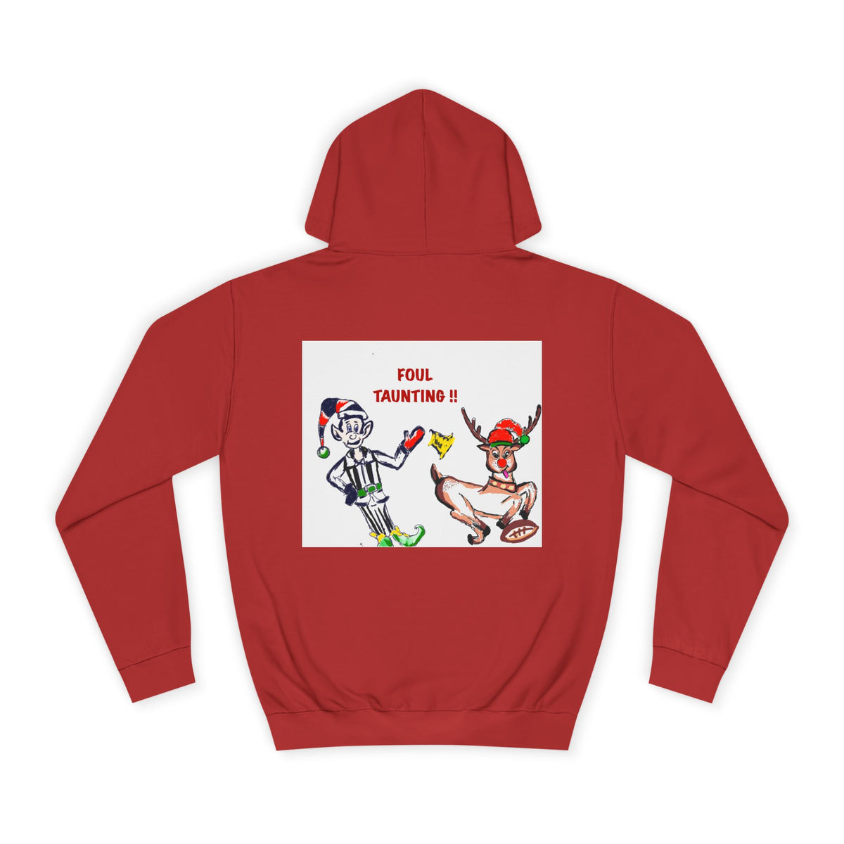 Holiday Hoodie — 'Foul! Taunting' Referee vs Reindeer Graphic Hoodie, exclusively designed by GIGI
