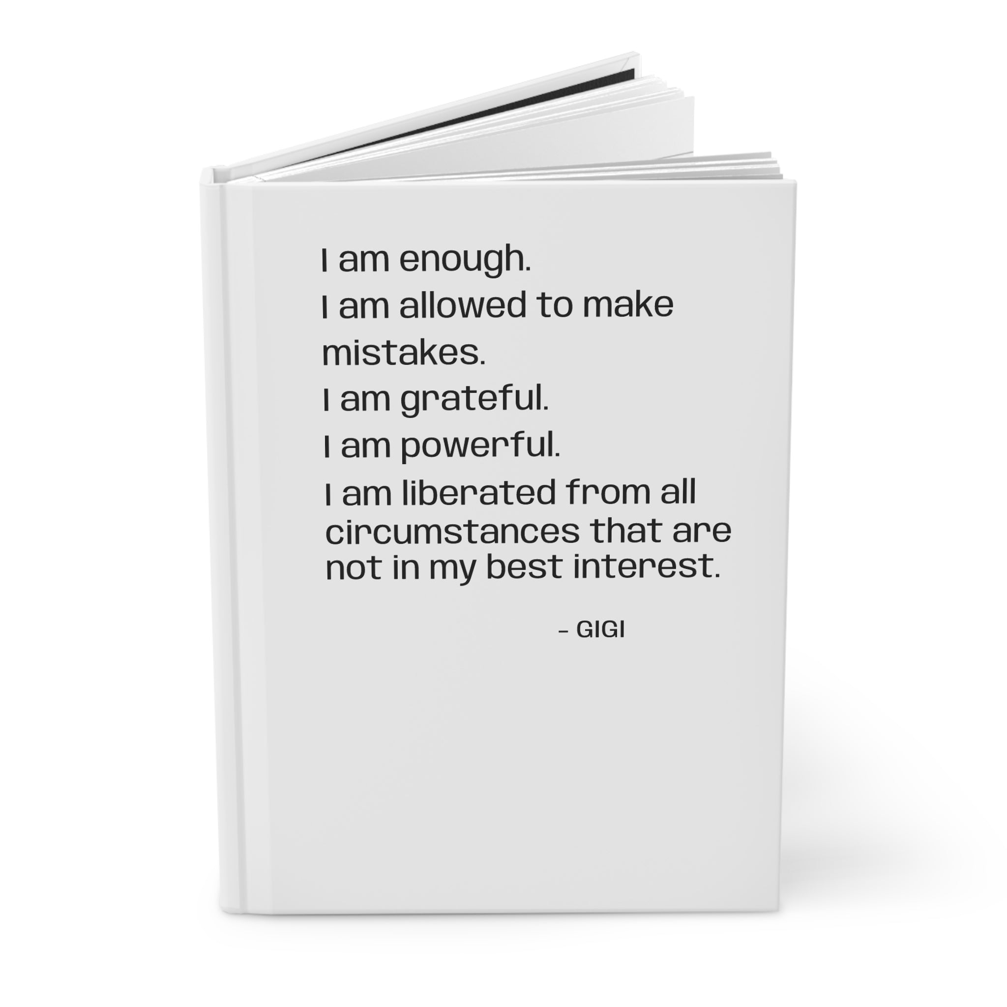Affirmation Hardcover Journal — "I am enough. I am allowed to make mistakes." Motivational Guided Notebook