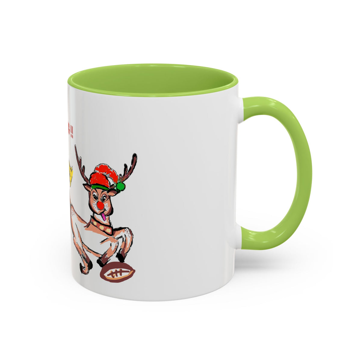 Foul Taunting!! Christmas Elf vs Reindeer Coffee Mug, designed by GIGI, (11/15 oz)