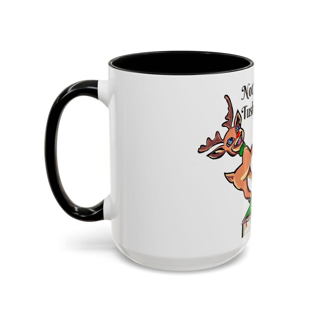 Holiday Coffee Mug — "Not Another Tush Push" Reindeer Chimney Christmas Mug (11/15 oz), designed by GIGI