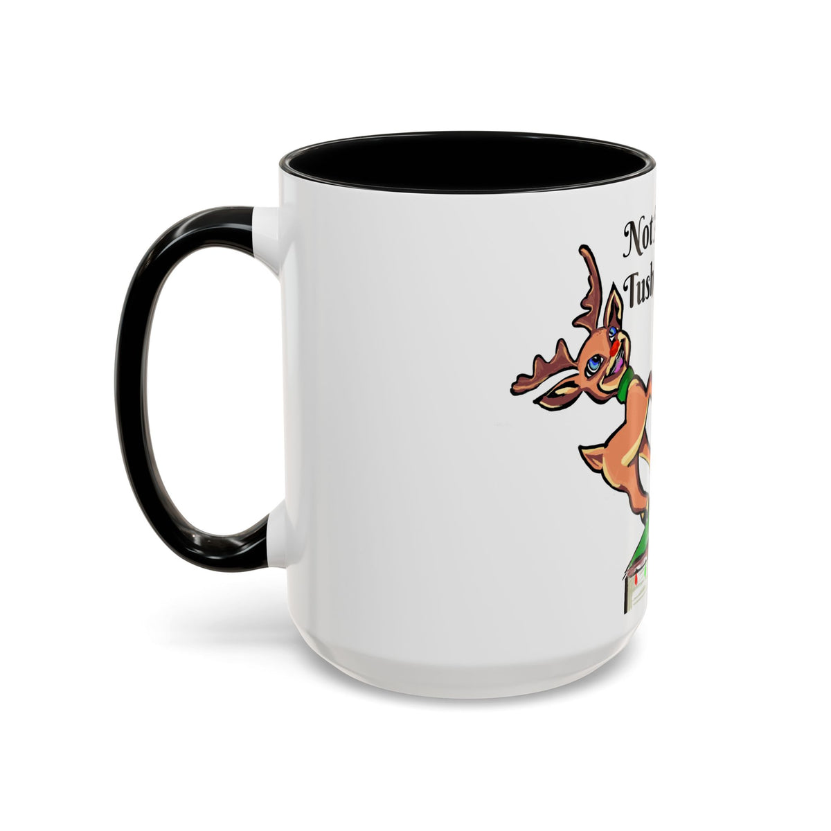 Holiday Coffee Mug — "Not Another Tush Push" Reindeer Chimney Christmas Mug (11/15 oz), designed by GIGI