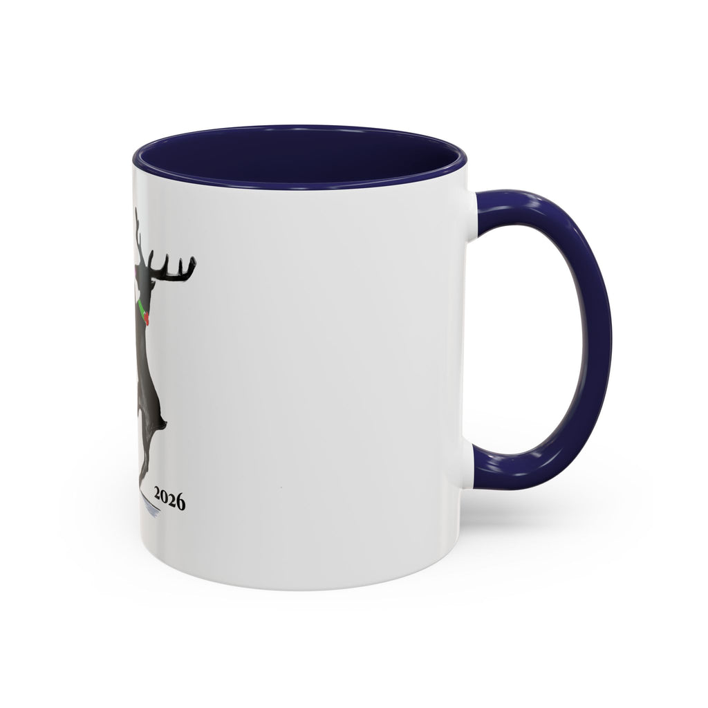 Reindeer Pole "Dancer" Coffee Mug, Designed by GIGI — Holiday Funny Dancer Accent Mug (11/15oz)