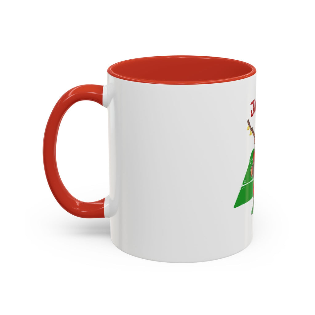 Christmas Football Mug - "Jingle All The Way" Holiday Coffee Cup, designed by GIGI