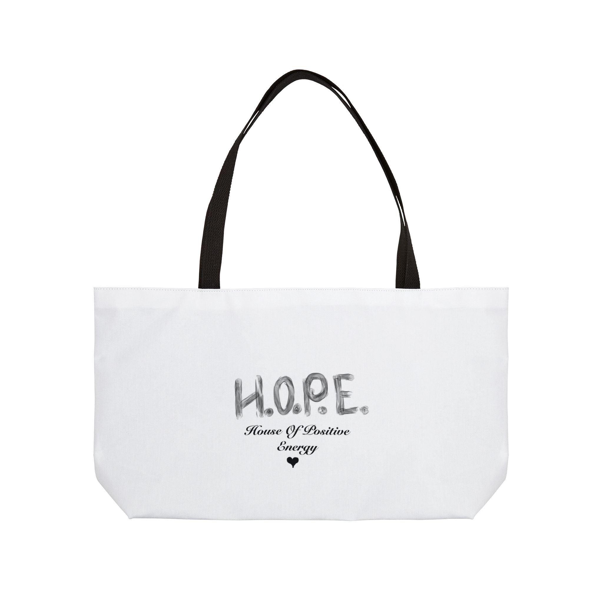 HOPE Weekender Tote Bag – Inspirational 'Home of Positive Energy' Canvas Weekend Bag