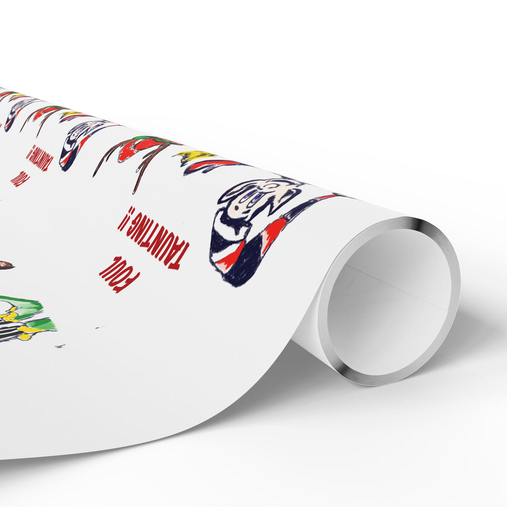 Wrapping Paper Roll — Funny Football Reindeer Games Pattern (Includes “Foul Taunting!!?” Text) by GIGI