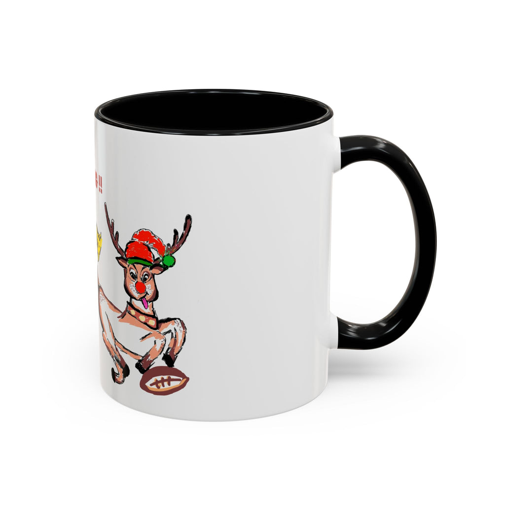 Foul Taunting!! Christmas Elf vs Reindeer Coffee Mug, designed by GIGI, (11/15 oz)