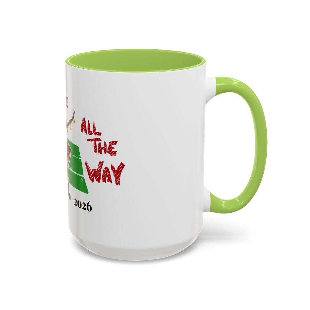 Christmas Football Mug - "Jingle All The Way" Holiday Coffee Cup, designed by GIGI