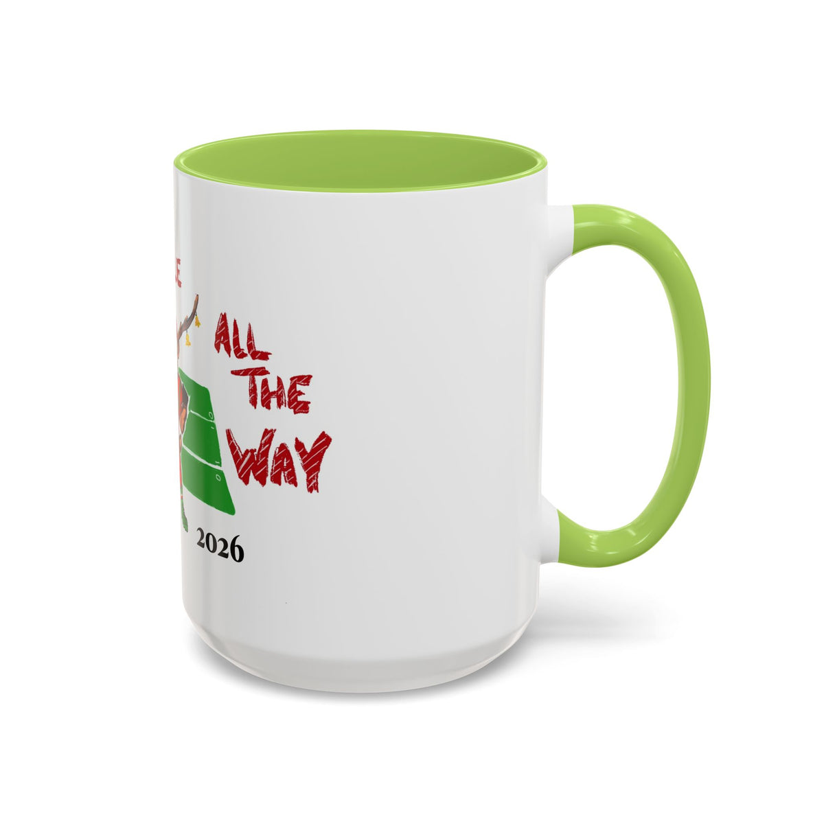 Christmas Football Mug - "Jingle All The Way" Holiday Coffee Cup, designed by GIGI