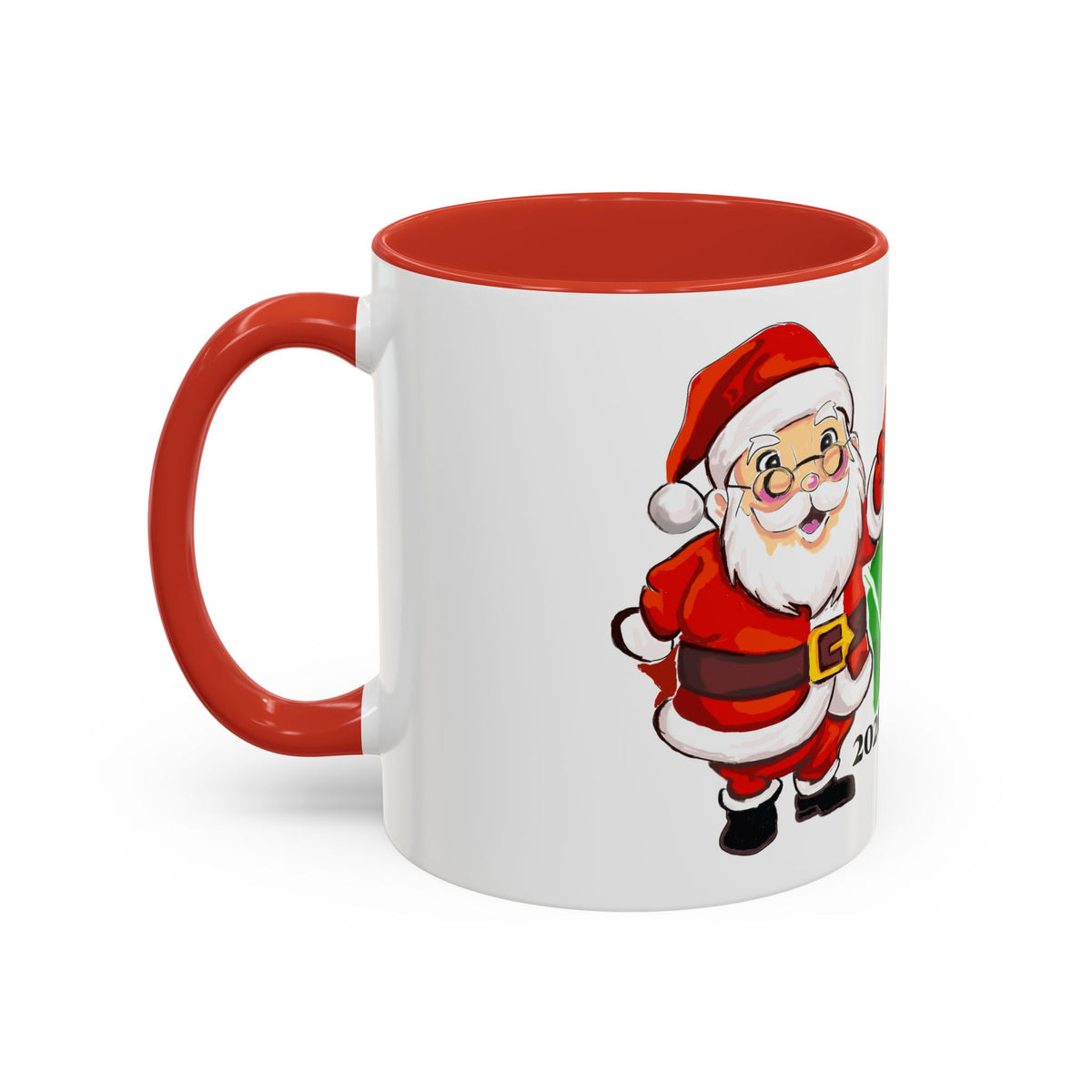 Christmas Football Coffee Mug — “Sack In The Backfield” Santa Accent Mug, designed by GIGI