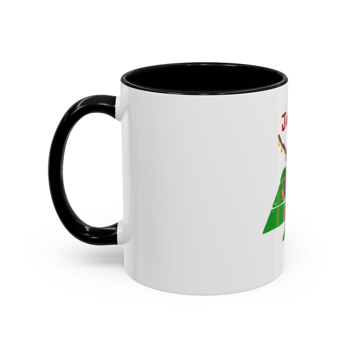 Christmas Football Mug - "Jingle All The Way" Holiday Coffee Cup, designed by GIGI