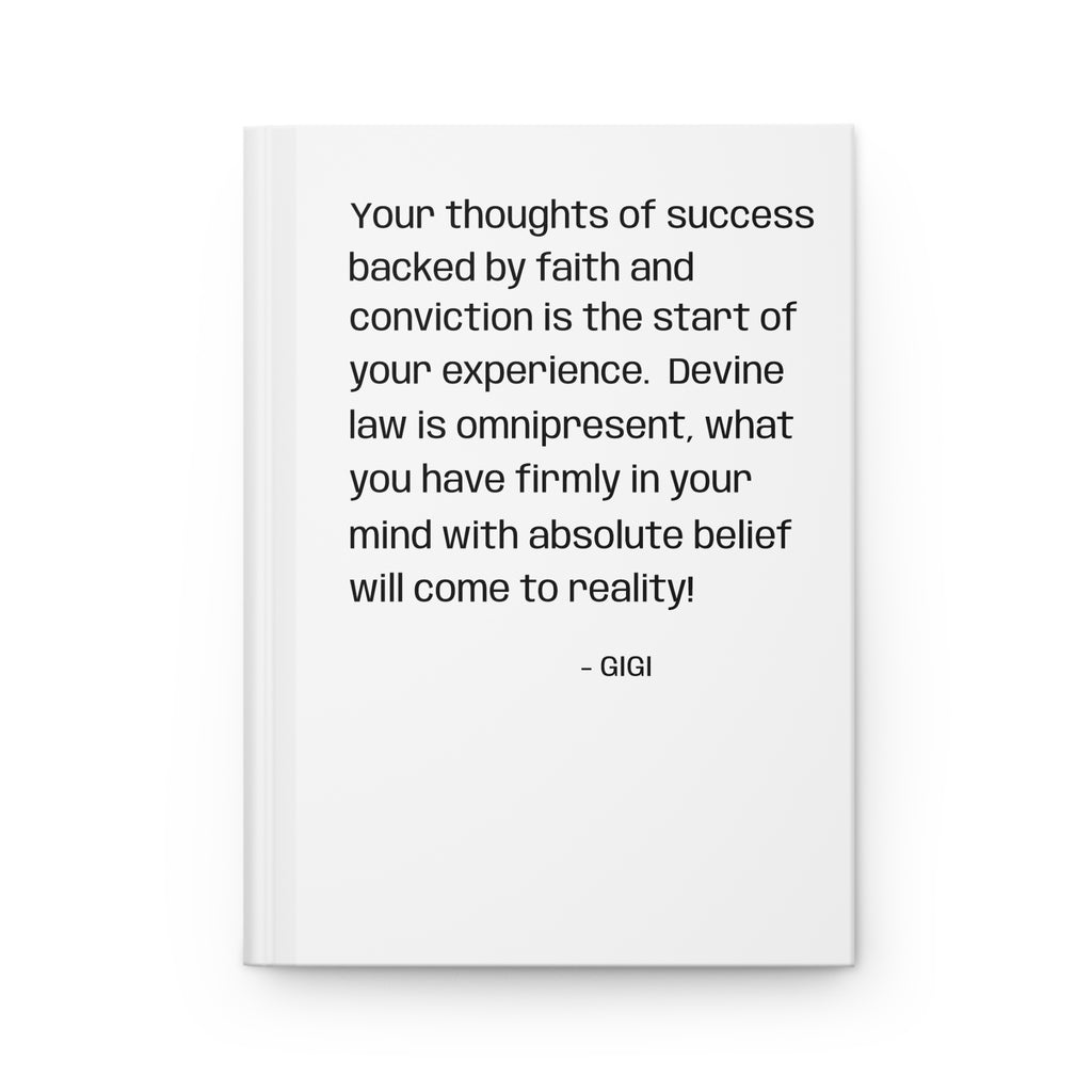 Inspirational Quote Hardcover Journal — "Your thoughts of success..." Daily Gratitude & Manifestation Notebook