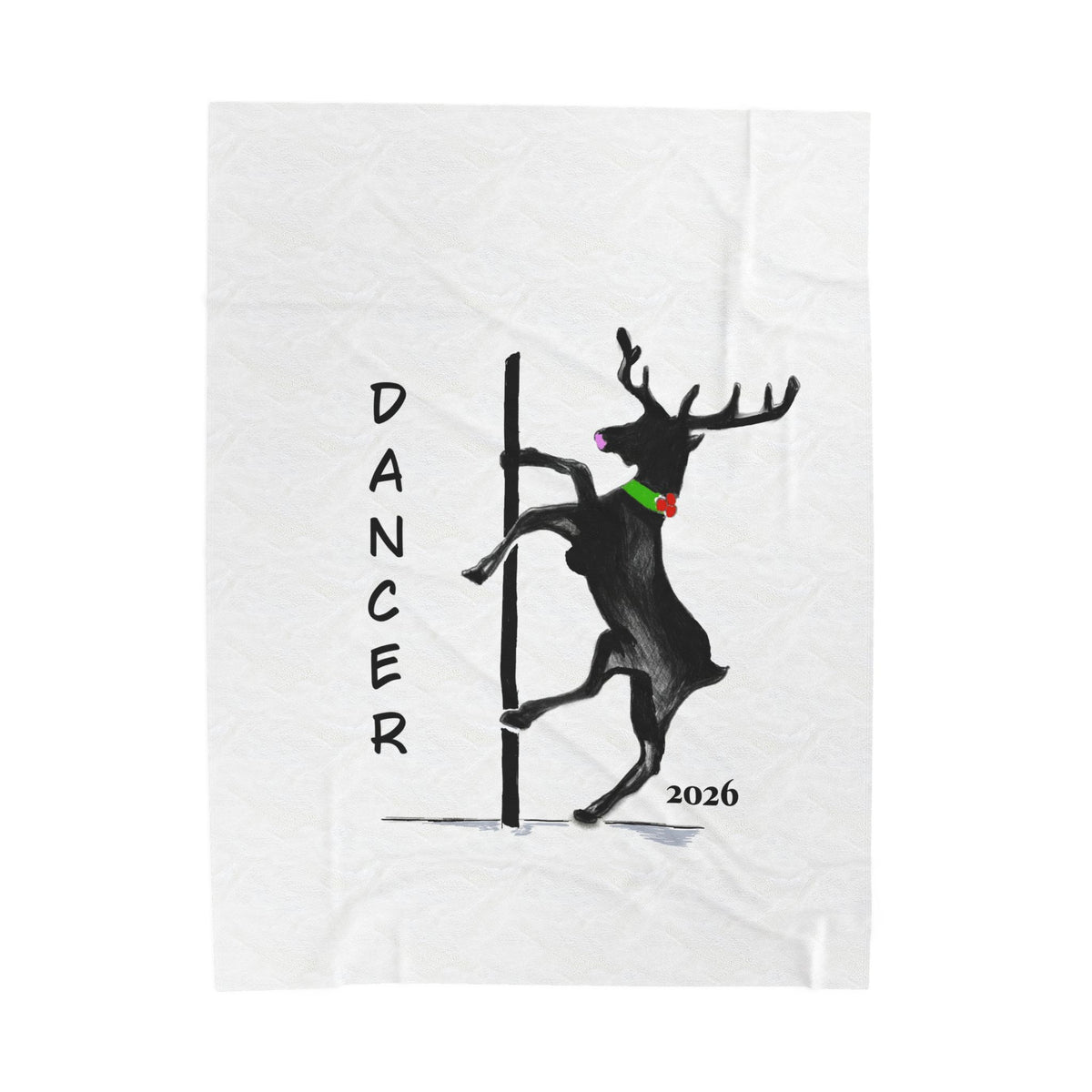 "Dancer" Reindeer 2026 Velveteen Plush Blanket Designed by GIGI