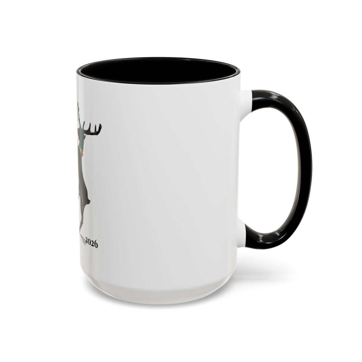 Reindeer Pole "Dancer" Coffee Mug, Designed by GIGI — Holiday Funny Dancer Accent Mug (11/15oz)