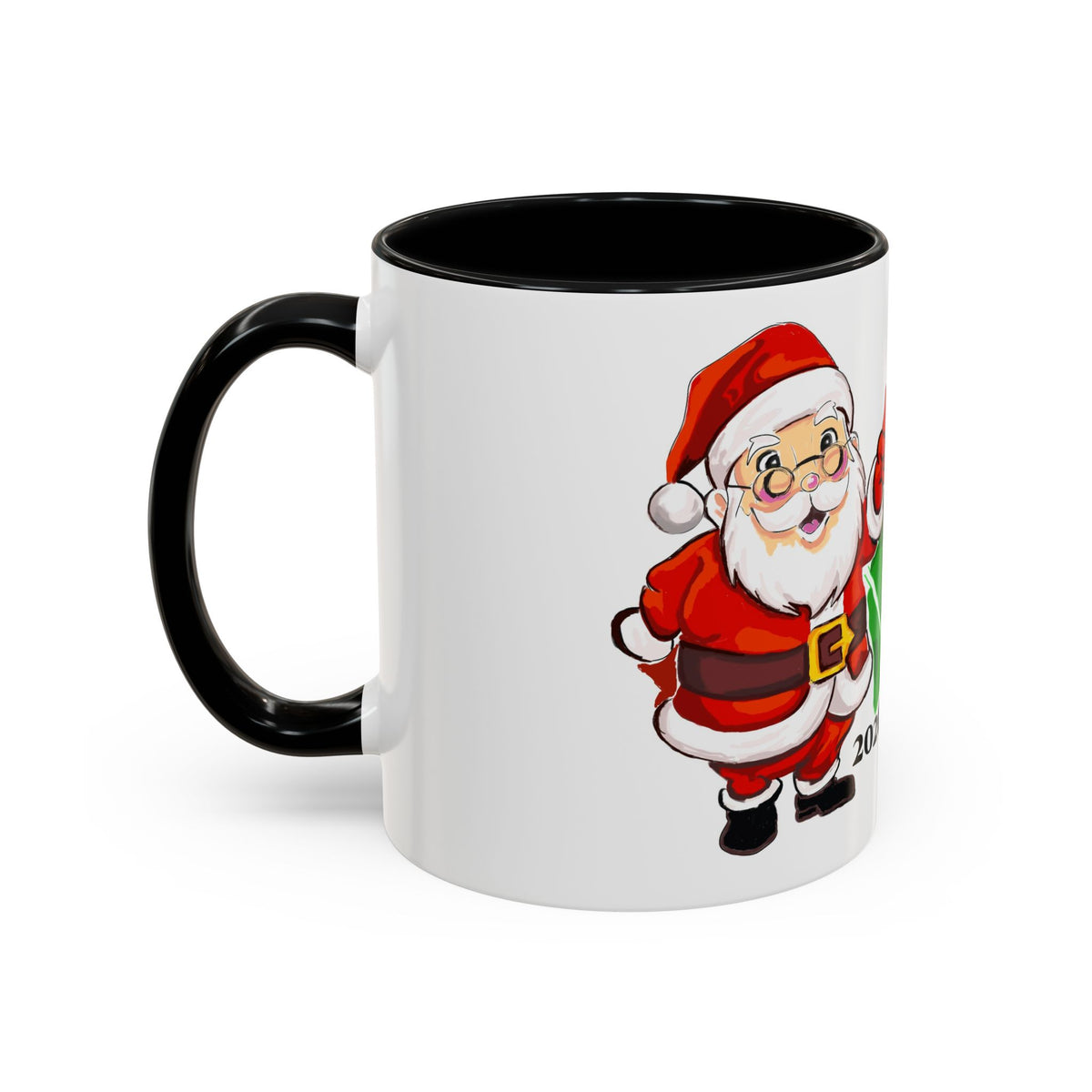 Christmas Football Coffee Mug — “Sack In The Backfield” Santa Accent Mug, designed by GIGI