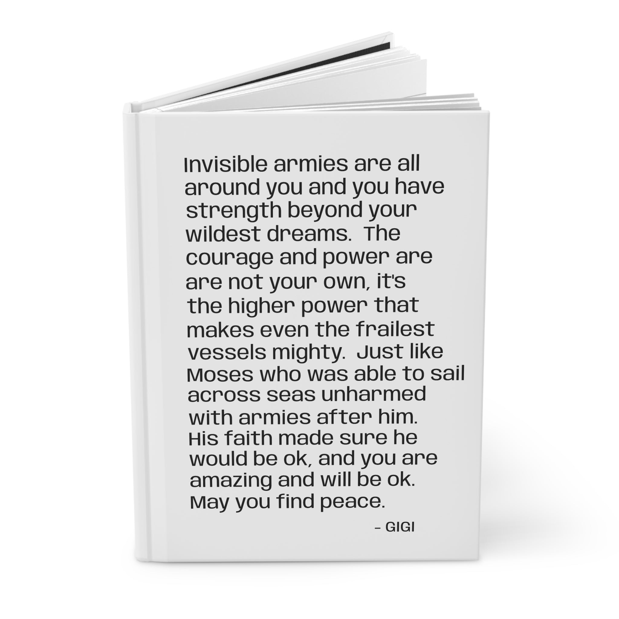 Inspirational Quote Hardcover Journal — "Invisible Armies" Motivational Faith Notebook