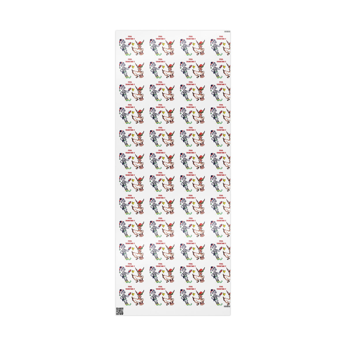 Wrapping Paper Roll — Funny Football Reindeer Games Pattern (Includes “Foul Taunting!!?” Text) by GIGI