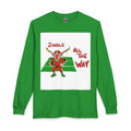 Jingle All The Way Football Long Sleeve T-Shirt — Holiday Gridiron Elf Tee, designed by GIGI