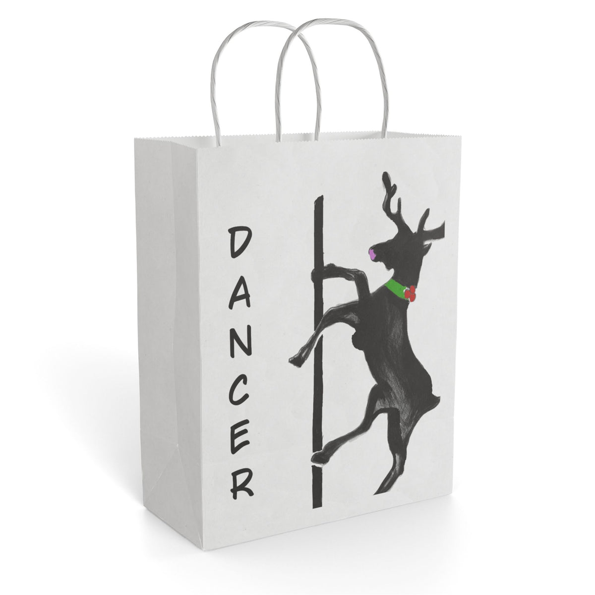 Pole "Dancer" Reindeer Christmas Paper Gift Bag - Designed by GIGI