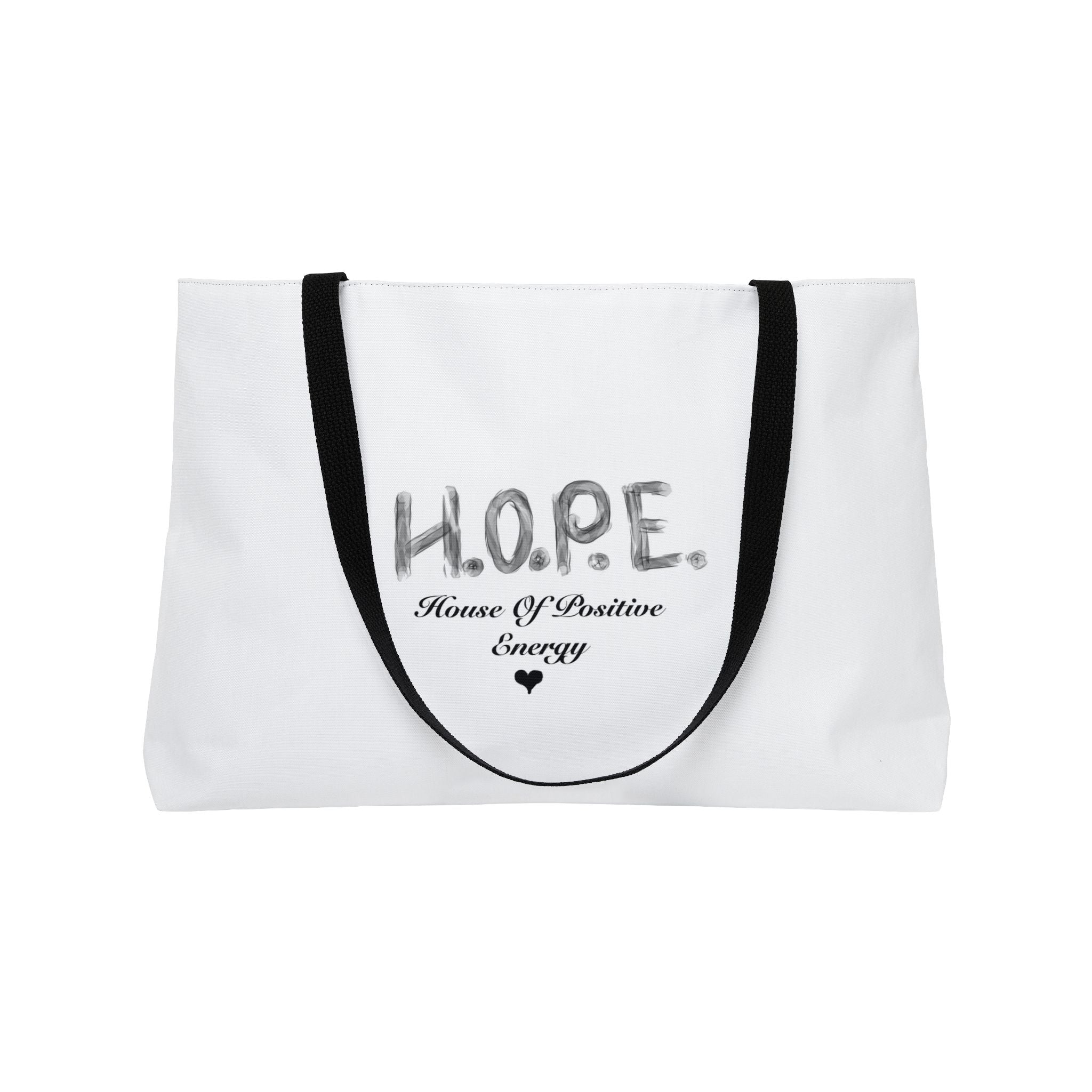 HOPE Weekender Tote Bag – Inspirational 'Home of Positive Energy' Canvas Weekend Bag