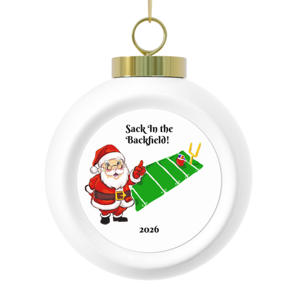 Sack in the Backfield Santa 2026 Christmas Ball Ornament by GIGI