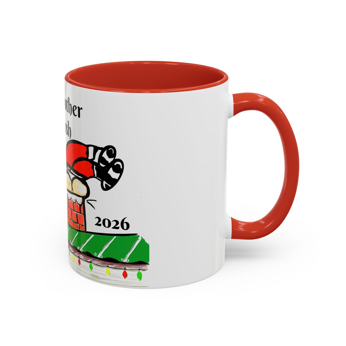 Holiday Coffee Mug — "Not Another Tush Push" Reindeer Chimney Christmas Mug (11/15 oz), designed by GIGI