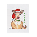 "Vixen" Christmas Reindeer Velveteen Plush Blanket - Designed by GIGI
