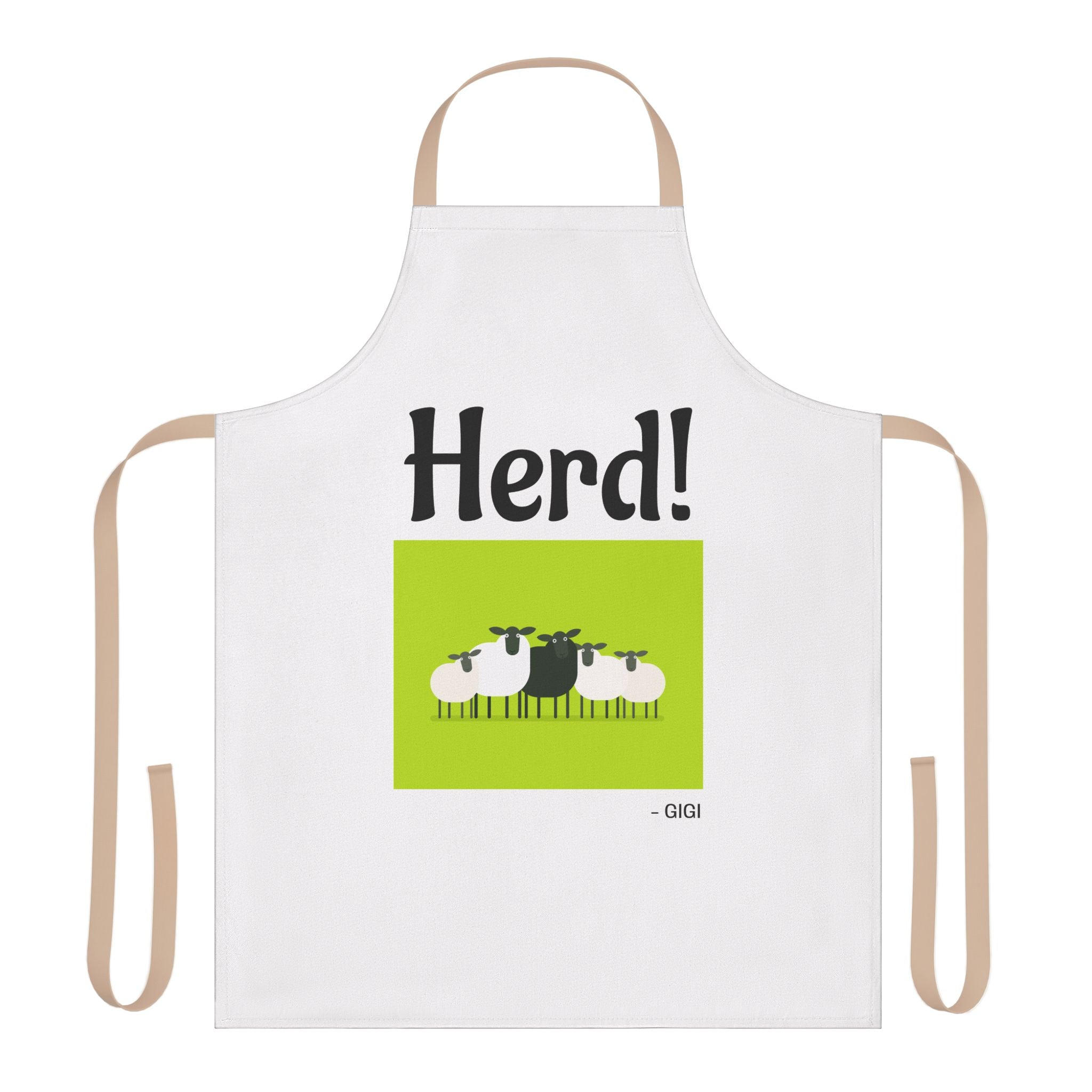 Herd! Sheep Graphic Apron - Funny Farm Cooking Apron, Great for BBQs & Gifts
