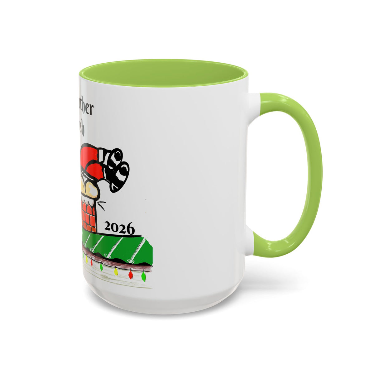Holiday Coffee Mug — "Not Another Tush Push" Reindeer Chimney Christmas Mug (11/15 oz), designed by GIGI